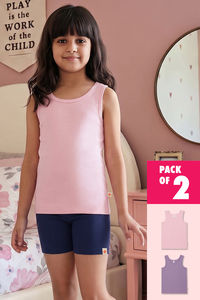 Zivame Girls Solid Tanks (Pack of 2) - Multicolor — thumbnail 1